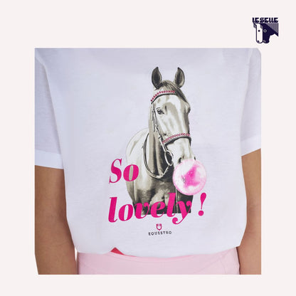 T-SHIRT BAMBINA SO LOVELY EQUESTRO - BIANCO
