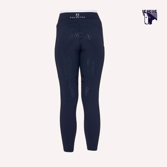LEGGINGS BAMBINA CON DECORAZIONI FLOREALI EQUESTRO - BLU