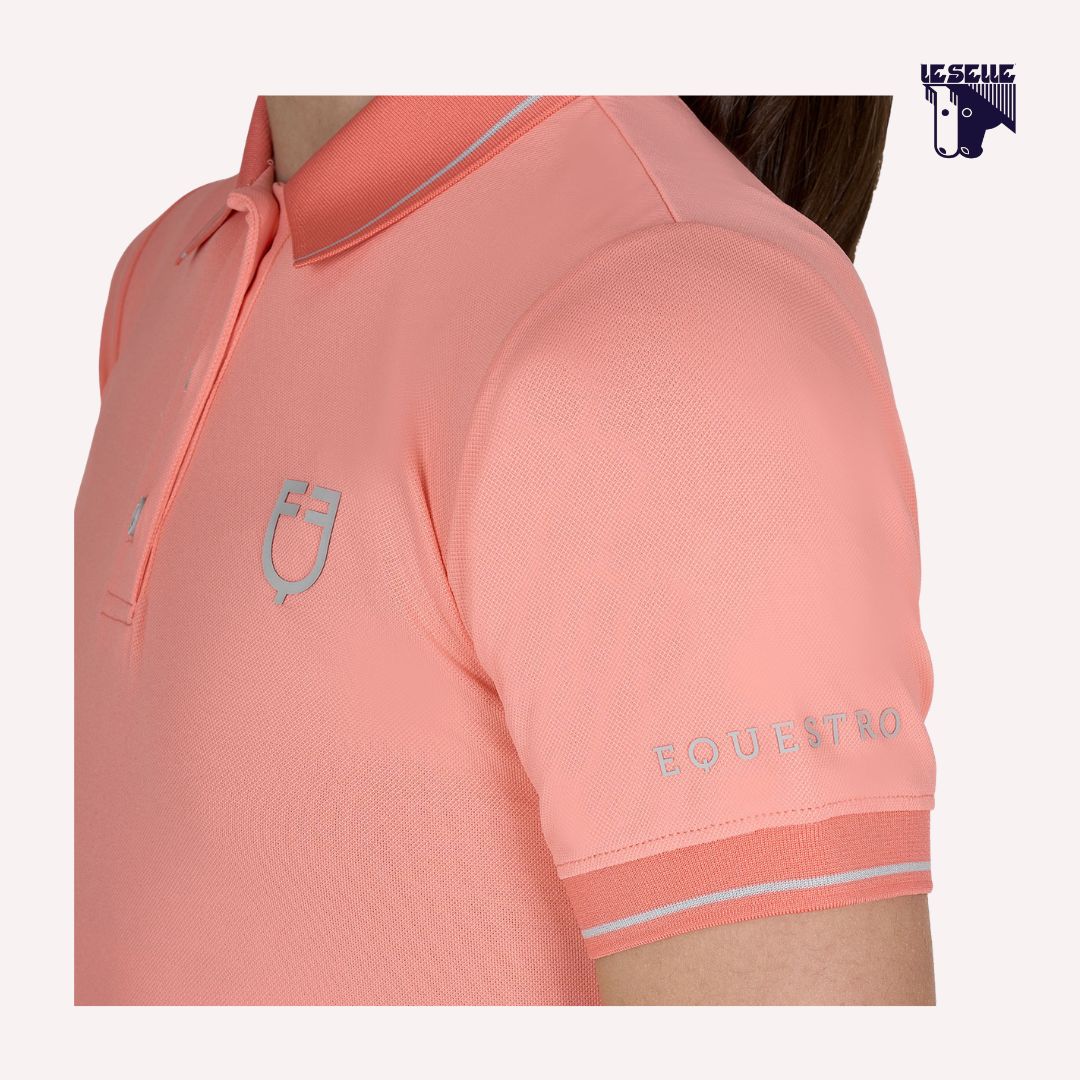 POLO SLIM FIT BAMBINO EQUESTRO - SALMONE