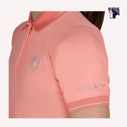 POLO SLIM FIT BAMBINO EQUESTRO - SALMONE