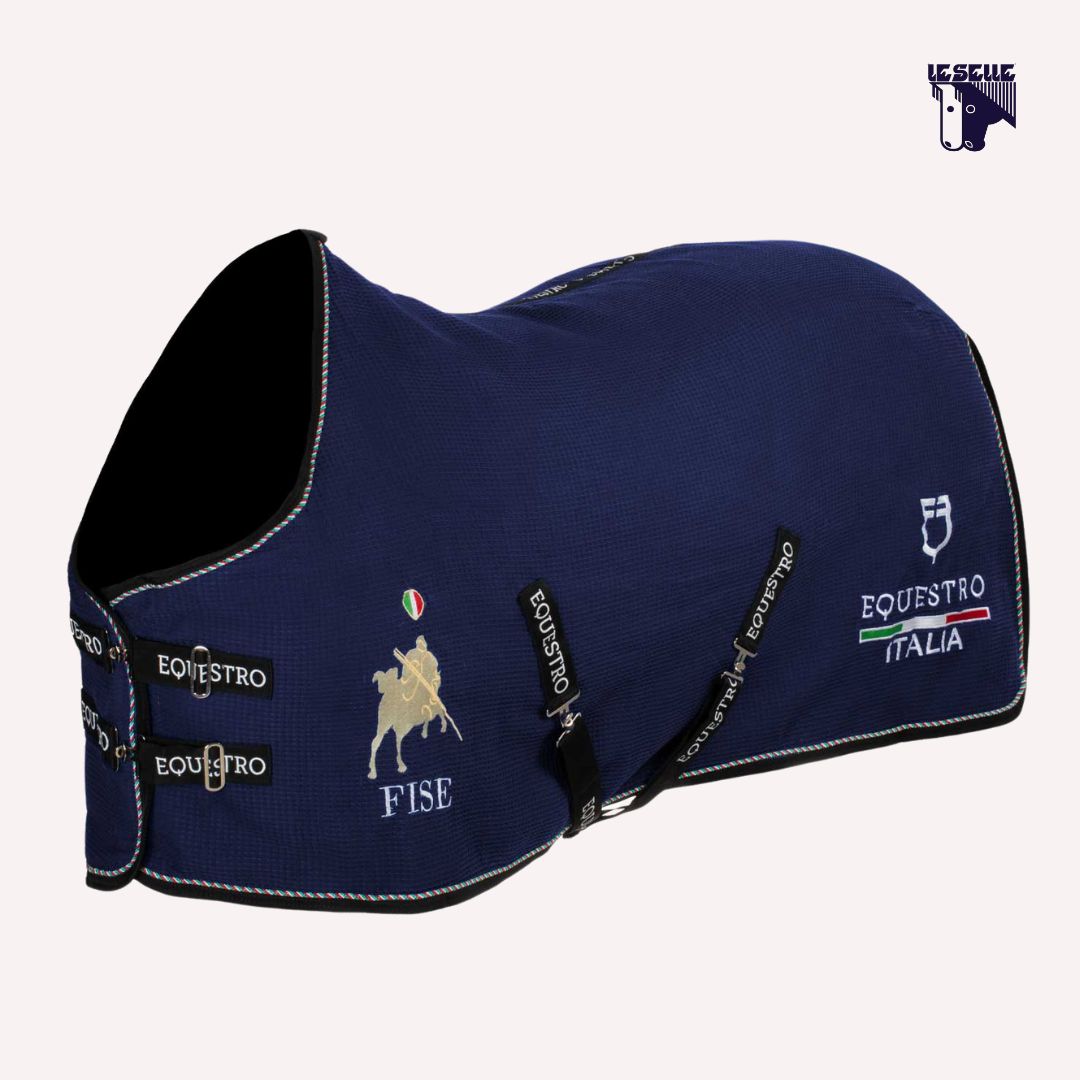 COPERTA NIDO D'APE EQUESTRO X FISE - BLU