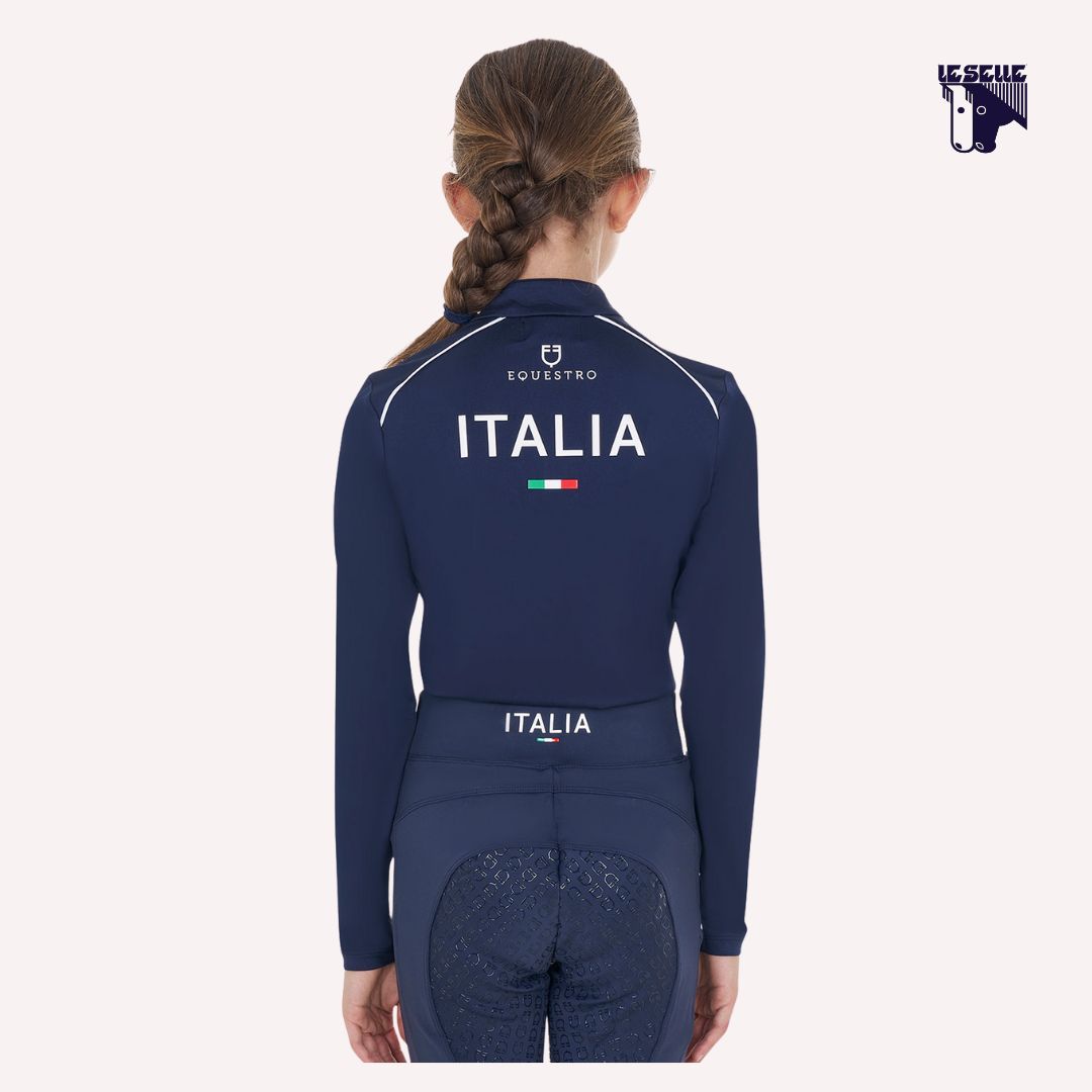 TRAINING TOP EQUESTRO X FISE MANICA LUNGA - BLU
