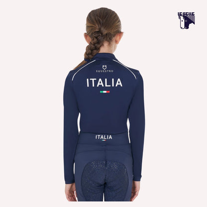 TRAINING TOP EQUESTRO X FISE MANICA LUNGA - BLU