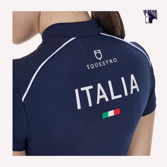 TRAINING TOP EQUESTRO X FISE MC - BLU NAVY