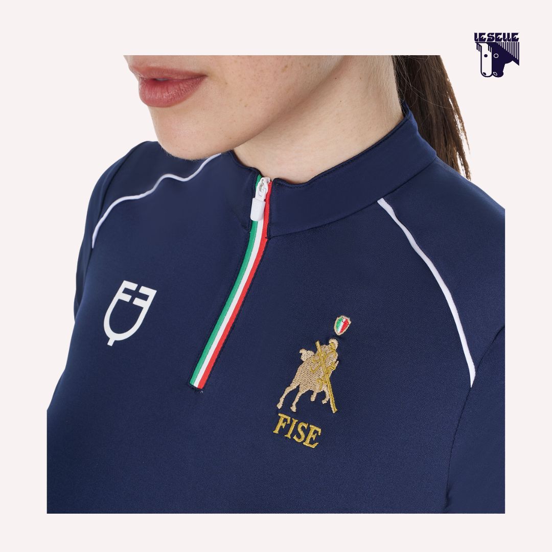 TRAINING TOP EQUESTRO X FISE MC - BLU NAVY