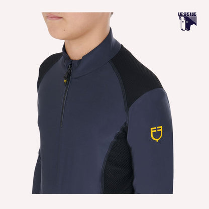 POLO TECNICA BAMBINO DA ALLENAMENTO EQUESTRO - BLU