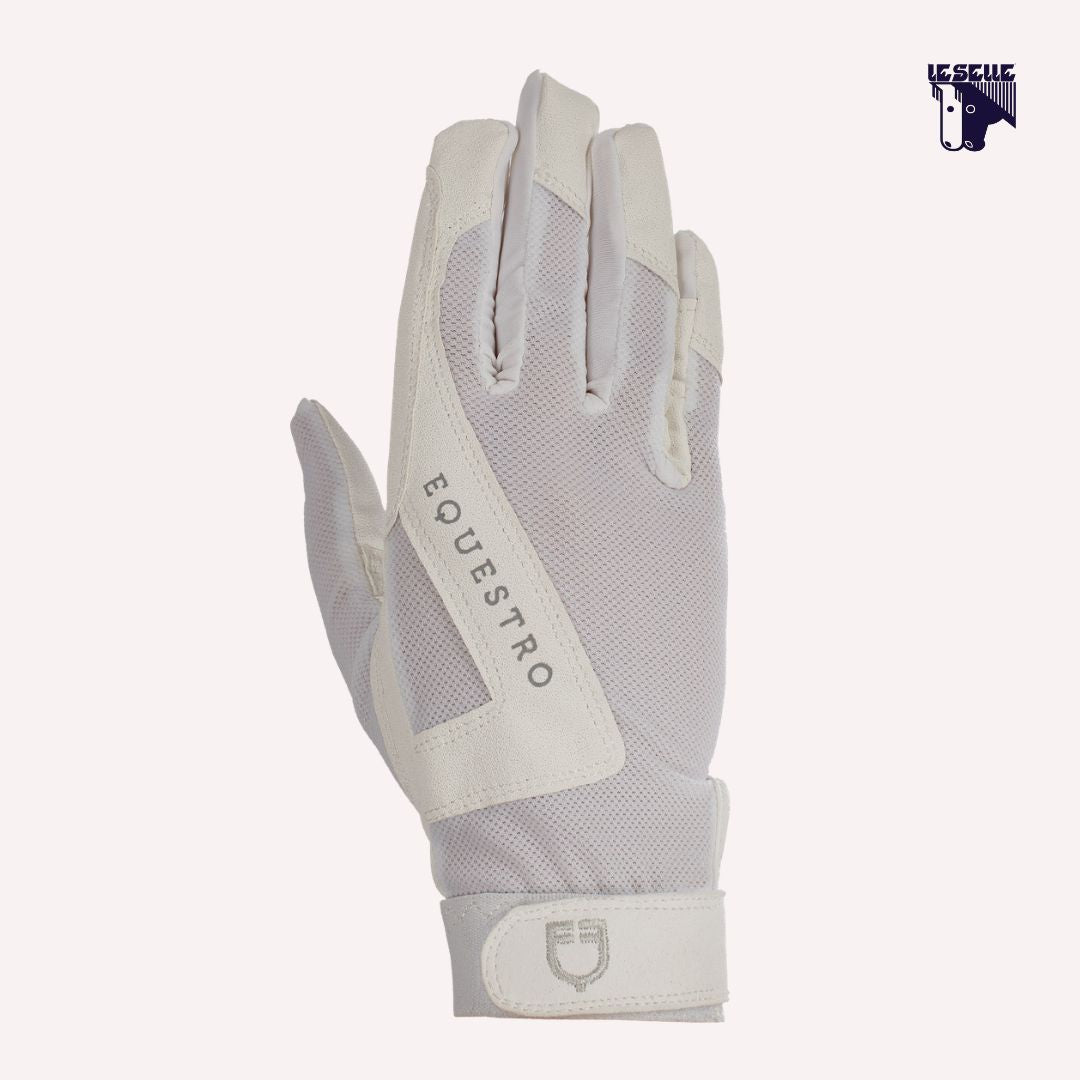 GUANTI UNISEX IN TESSUTO TECNICO EQUESTRO - BIANCO