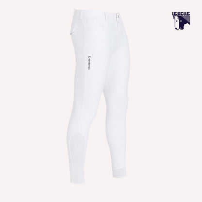 PANTALONI UOMO SLIM FIT CON GRIP AL GINOCCHIO EQUESTRO - BIANCO