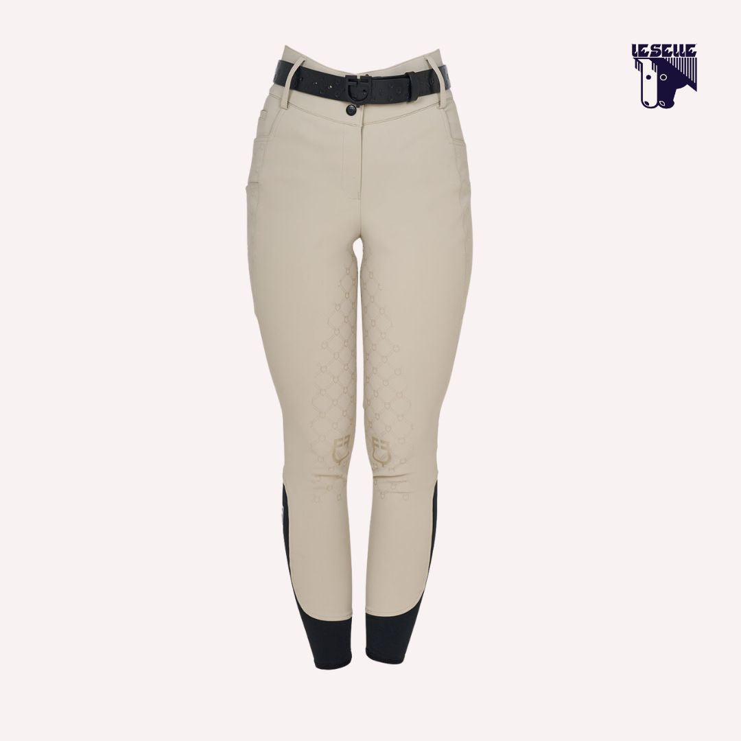PANTALONI  EQUESTRO MONOGRAM A VITA ALTA - BEIGE