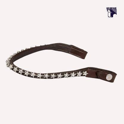 FRONTALINO MARRONE ACAVALLO STAR - BIANCO