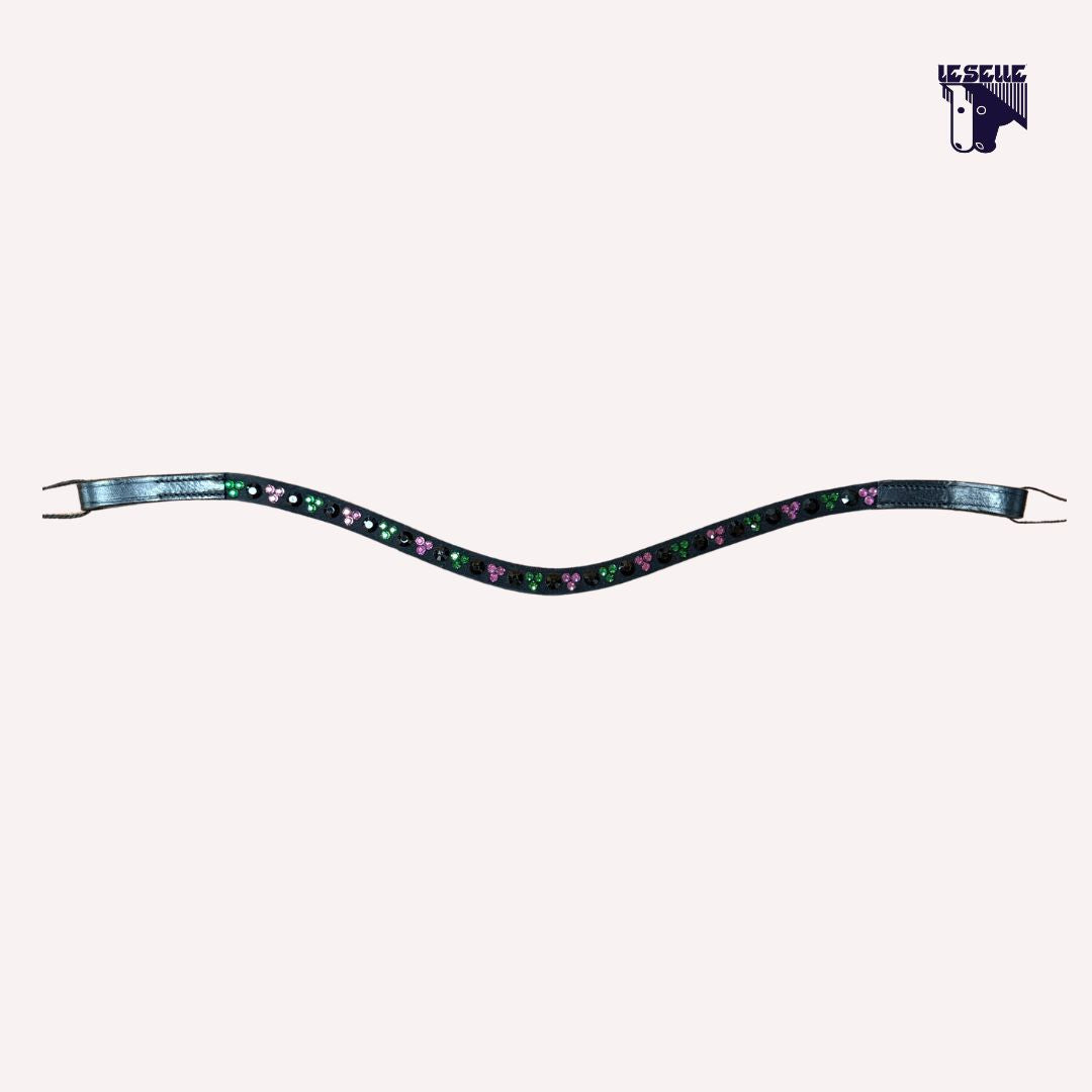 FRONTALINO SILVERLINE TACK - VERDE/FUXIA