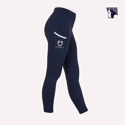 LEGGINGS BAMBINA CON DECORAZIONI FLOREALI EQUESTRO - BLU