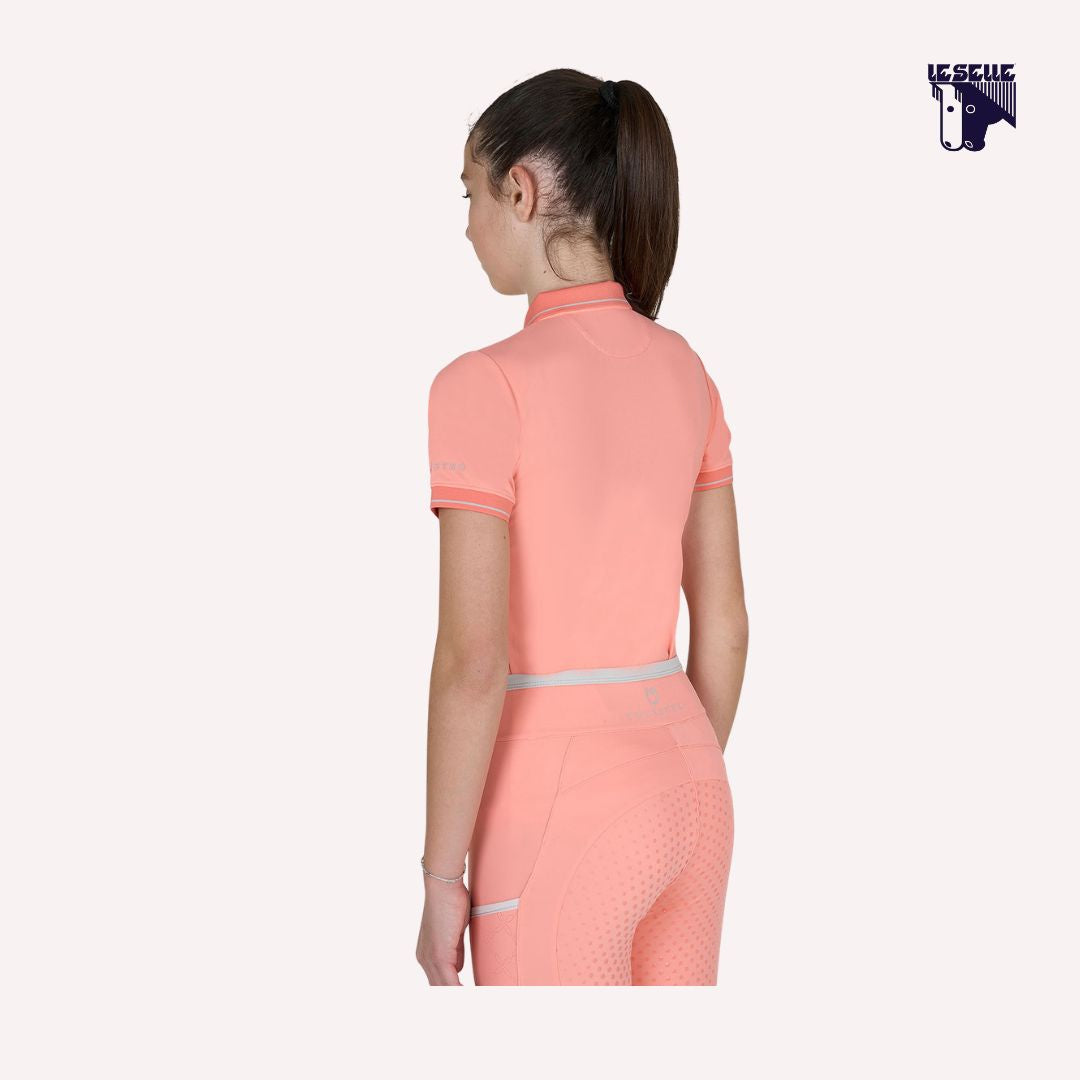POLO SLIM FIT BAMBINO EQUESTRO - SALMONE
