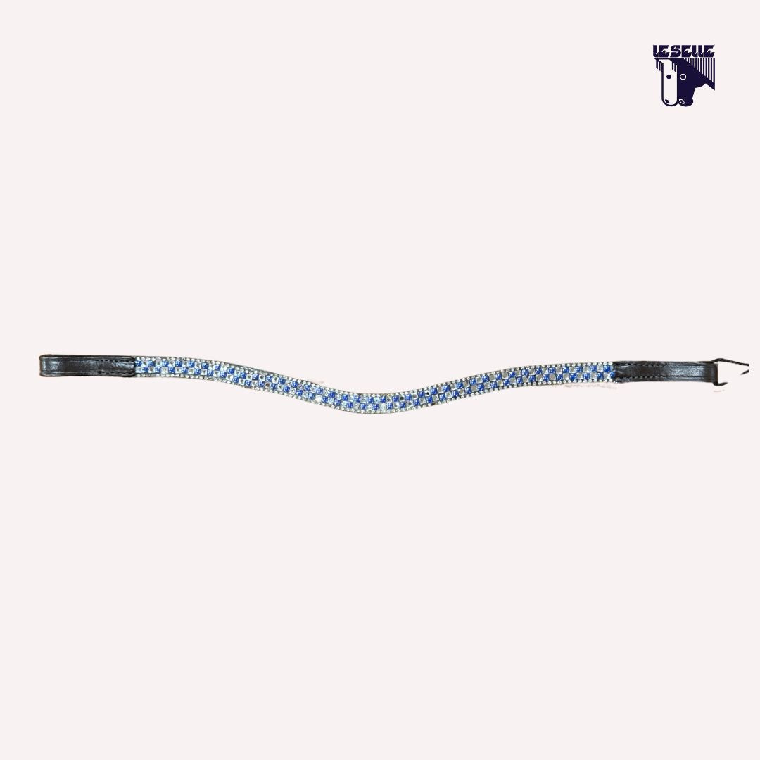 FRONTALINO SILVERLINE TACK - AZZURRO/BIANCO