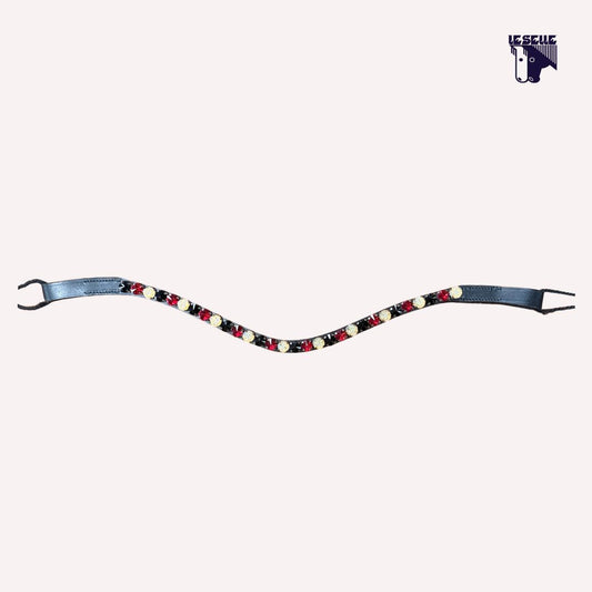 FRONTALINO SILVERLINE TACK - NERO/ROSSO/GIALLO