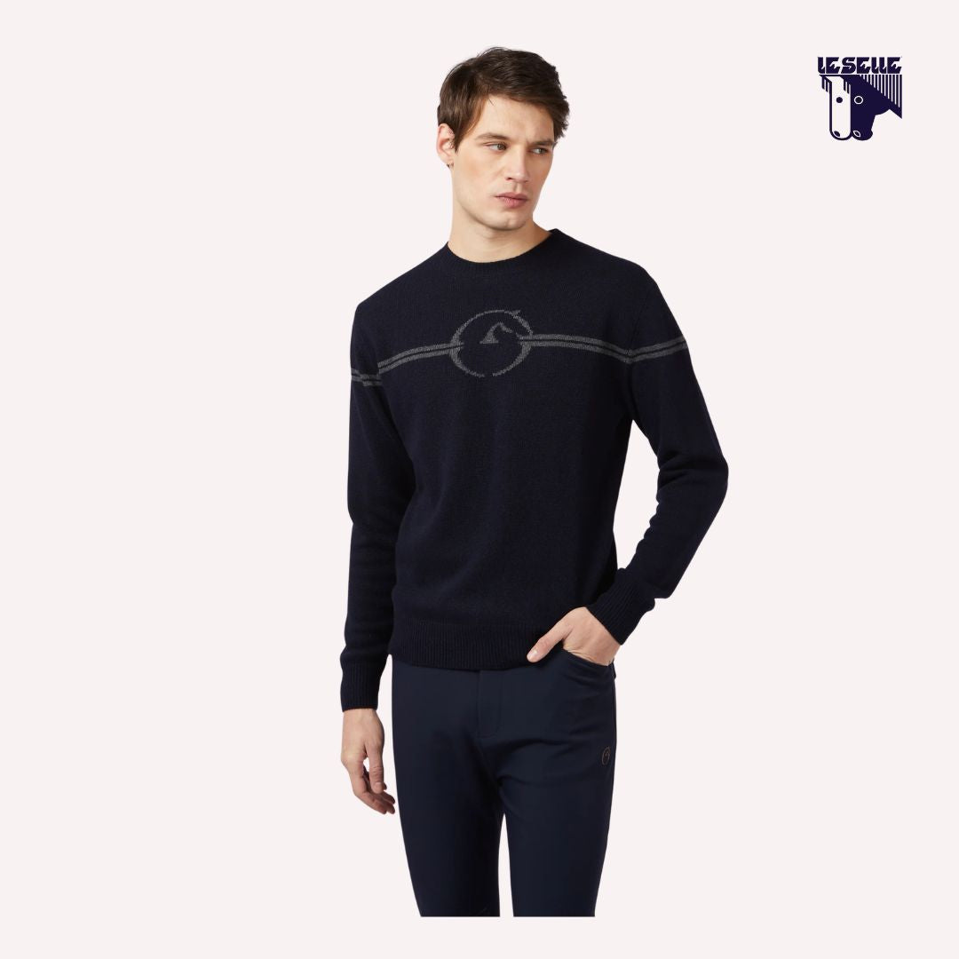 MAGLIONE BUCAREST GIROCOLLO DA UOMO VESTRUM - BLU