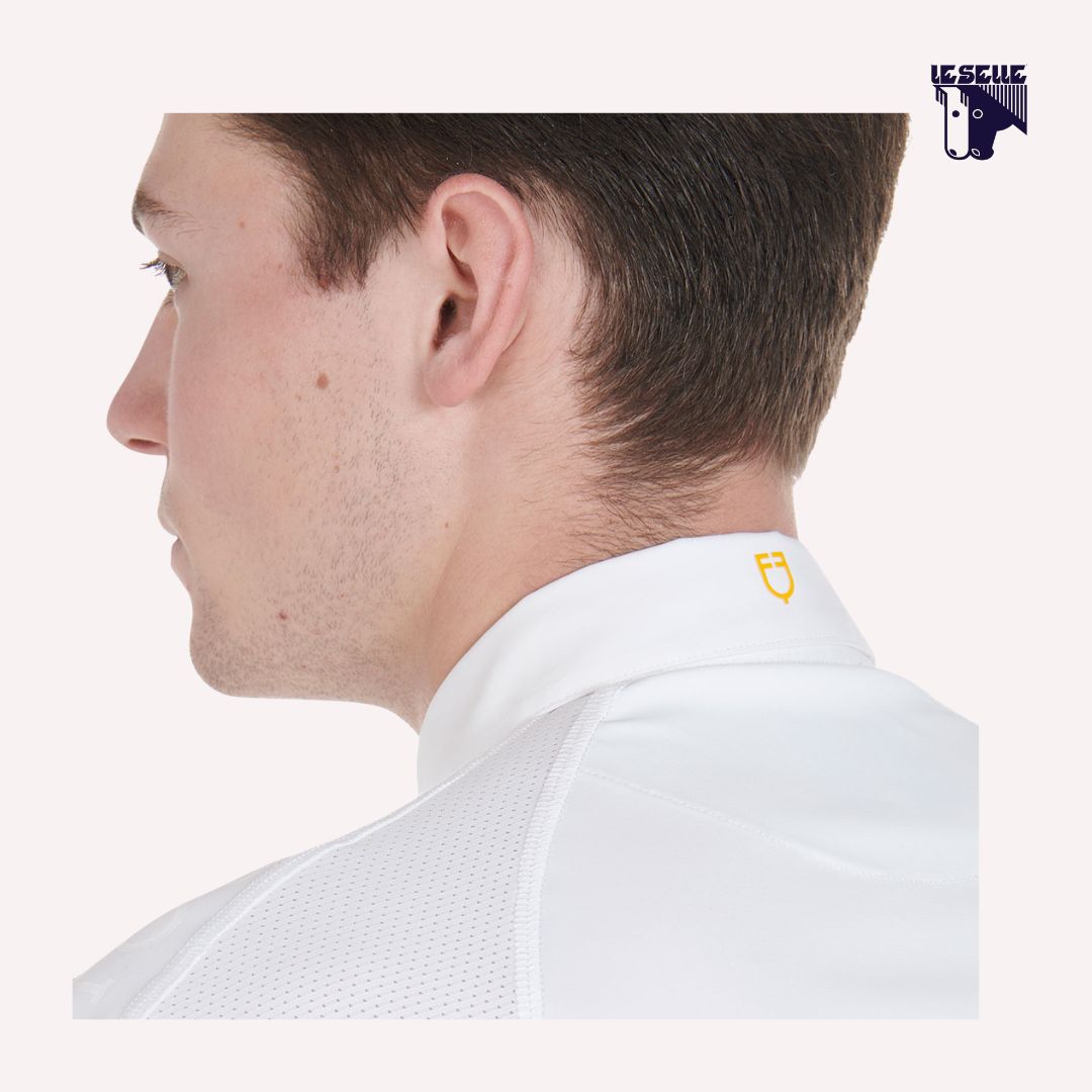 POLO SLIM FIT EQUESTRO - BIANCO