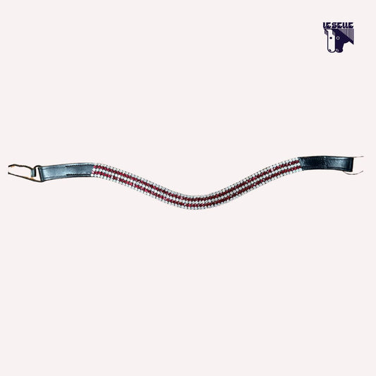 FRONTALINO SILVERLINE TACK - ROSSO E BIANCO 5 FILE