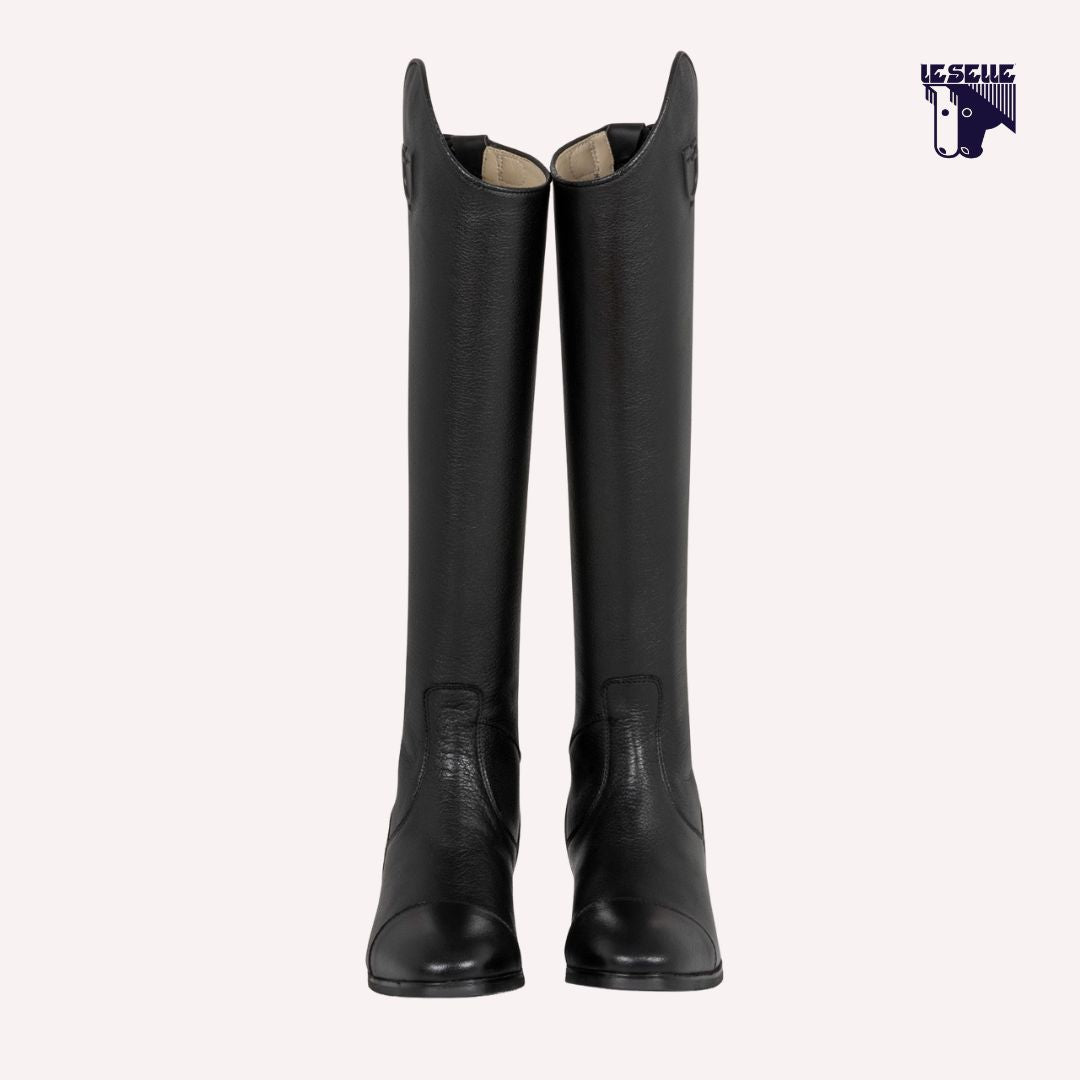 STIVALI UNISEX IN PELLE DI VITELLO ZIP POSTERIORE EQUESTRO - NERO