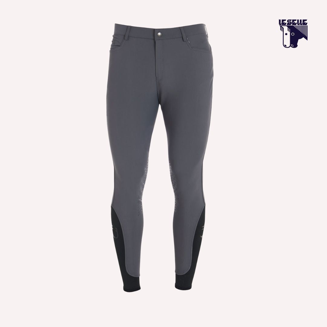 PANTALONI UOMO SLIM FIT CON GRIP AL GINOCCHIO EQUESTRO - GRIGIO
