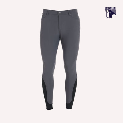PANTALONI UOMO SLIM FIT CON GRIP AL GINOCCHIO EQUESTRO - GRIGIO
