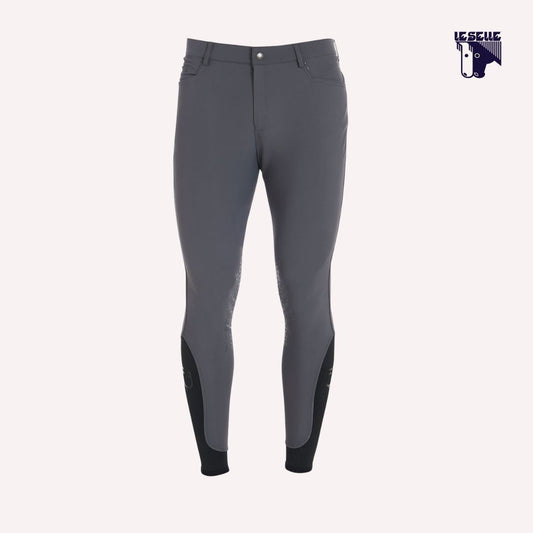 PANTALONI UOMO SLIM FIT CON GRIP AL GINOCCHIO EQUESTRO - GRIGIO
