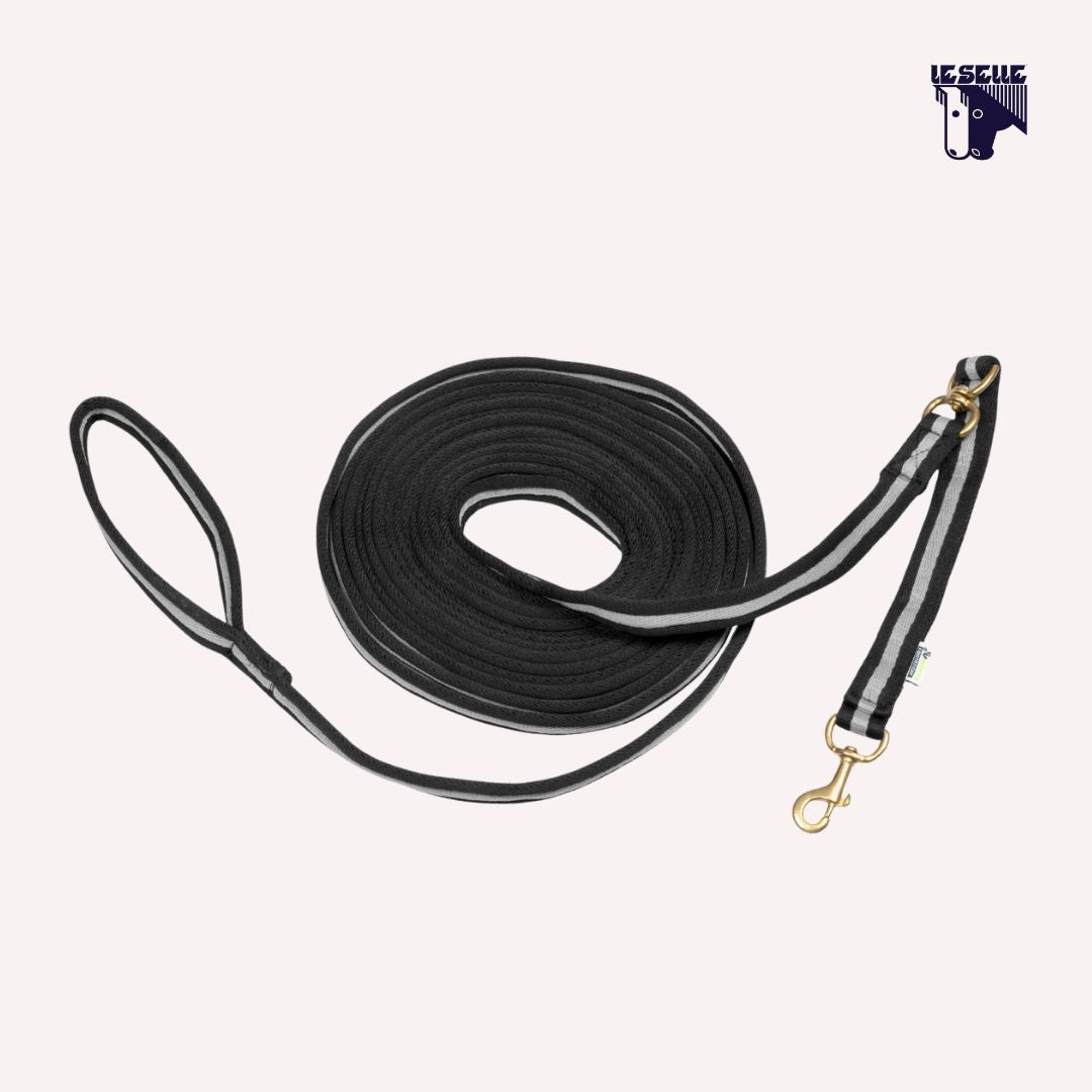 LONGIA IN COTONE IMBOTTITO (8MT) UMBRIA EQUITAZIONE - NERO/GRIGIO