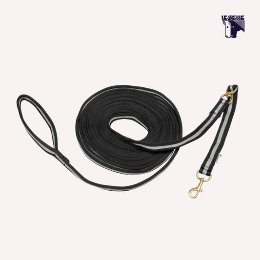 LONGIA IN COTONE IMBOTTITO (8MT) UMBRIA EQUITAZIONE - NERO/GRIGIO