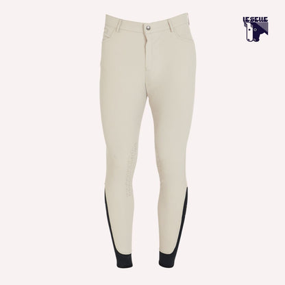PANTALONI SLIM FIT IN TESSUTO TECNICO BIELASTICO EQUESTRO - BEIGE