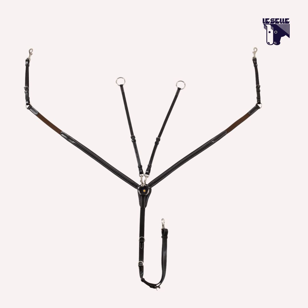 PETTORALE CON MARTINGALA REMOVIBILE E INSERTI ELASTICIZZATI EQUESTRO - MARRONE