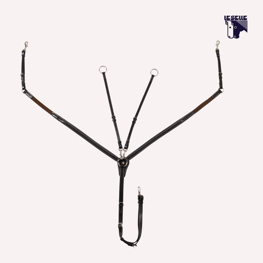 PETTORALE CON MARTINGALA REMOVIBILE E INSERTI ELASTICIZZATI EQUESTRO - MARRONE