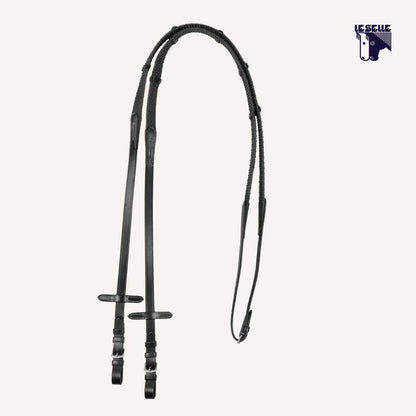 REDINI PER TESTIERA INGLESE CON FIBBIE NICHELATE EQUESTRO - NERO