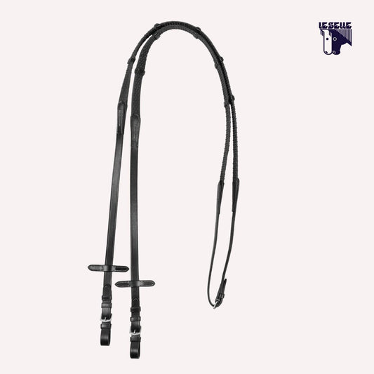 REDINI PER TESTIERA INGLESE CON FIBBIE NICHELATE EQUESTRO - NERO