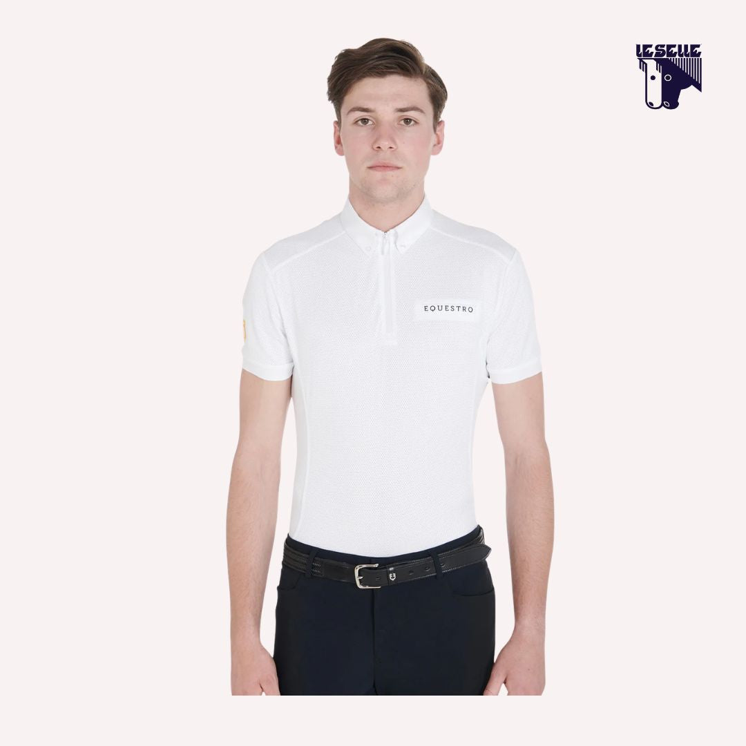 POLO UOMO SLIM FIT DA CONCORSO EQUESTRO - BIANCO
