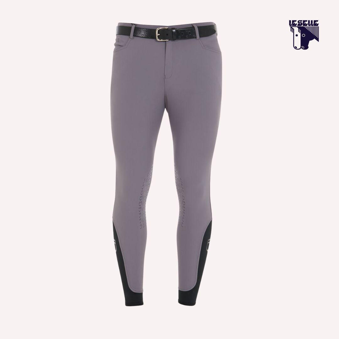 PANTALONI SLIM FIT IN TESSUTO TECNICO BIELASTICO EQUESTRO - GRIGIO