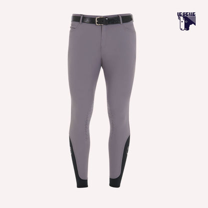 PANTALONI SLIM FIT IN TESSUTO TECNICO BIELASTICO EQUESTRO - GRIGIO