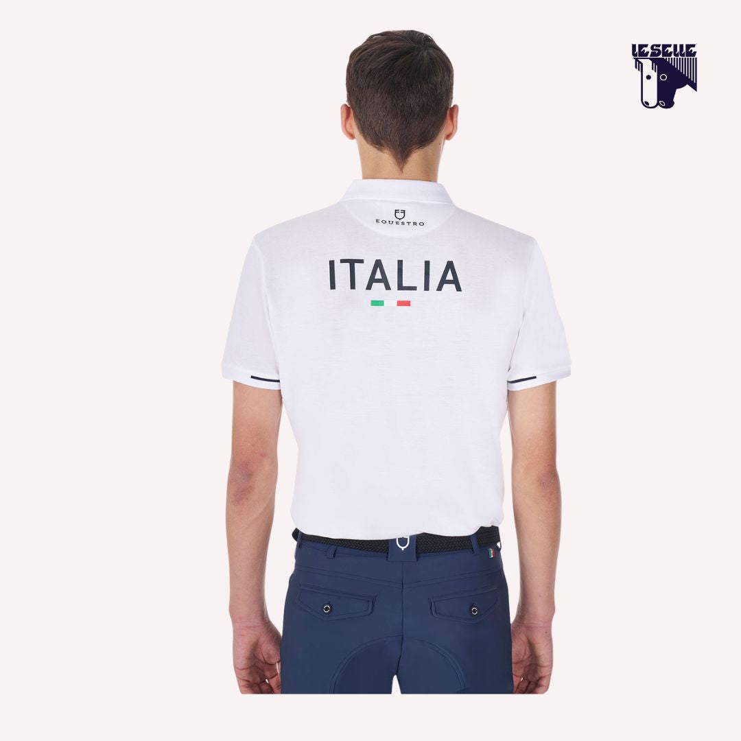 POLO UOMO DA ALLENAMENTO EQUESTRO PER FISE - BIANCO
