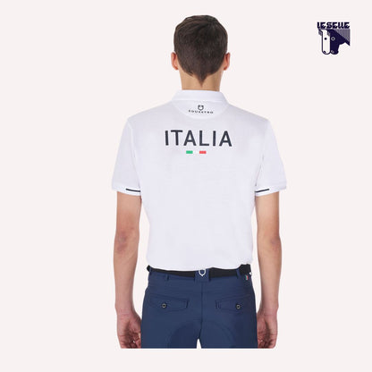 POLO UOMO DA ALLENAMENTO EQUESTRO PER FISE - BIANCO