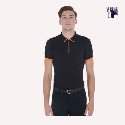 POLO UOMO SLIM FIT EQUESTRO - NERO