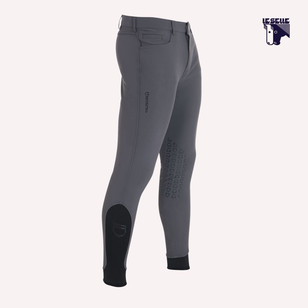 PANTALONI UOMO SLIM FIT CON GRIP AL GINOCCHIO EQUESTRO - GRIGIO