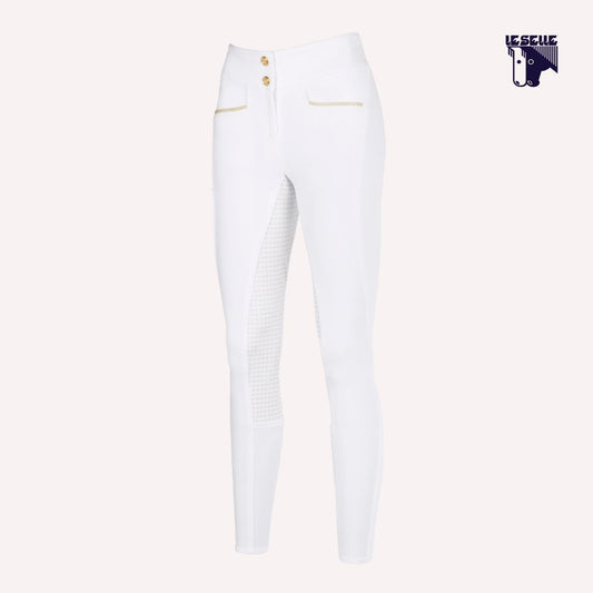 PANTALONI PIKEUR VIOLETTE - BIANCO