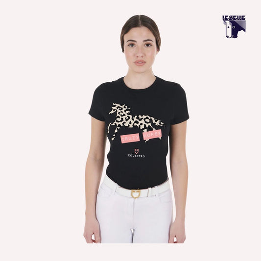 T-SHIRT CRAZY HORSE EQUESTRO - NERO