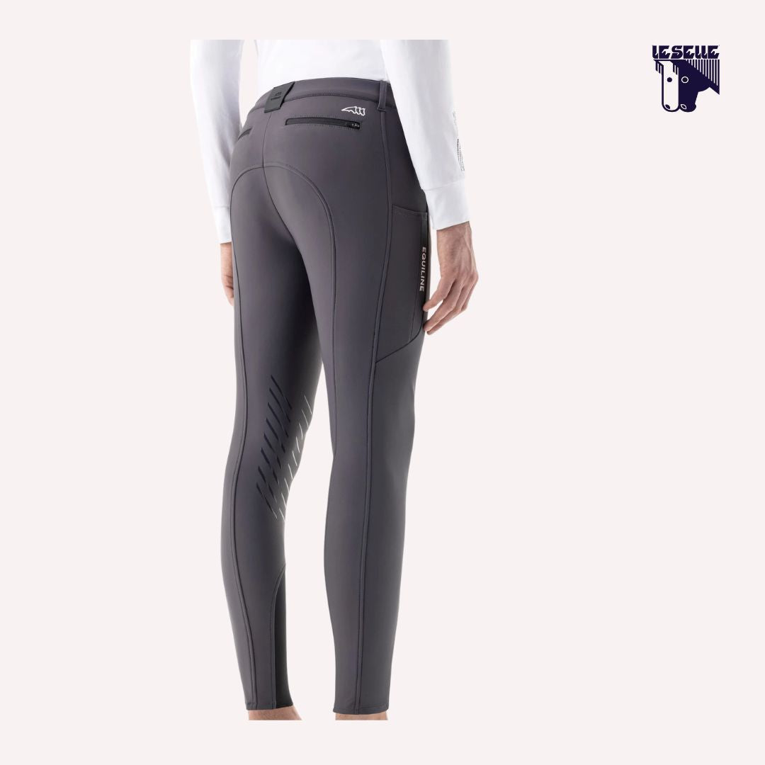 PANTALONI CON MICRO-PILE E GRIP AL GINOCCHIO EQUILINE - GRIGIO