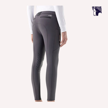 PANTALONI CON MICRO-PILE E GRIP AL GINOCCHIO EQUILINE - GRIGIO