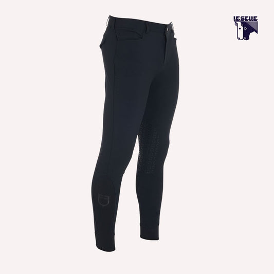 PANTALONI SLIM FIT IN TESSUTO TECNICO BIELASTICO EQUESTRO - NERO