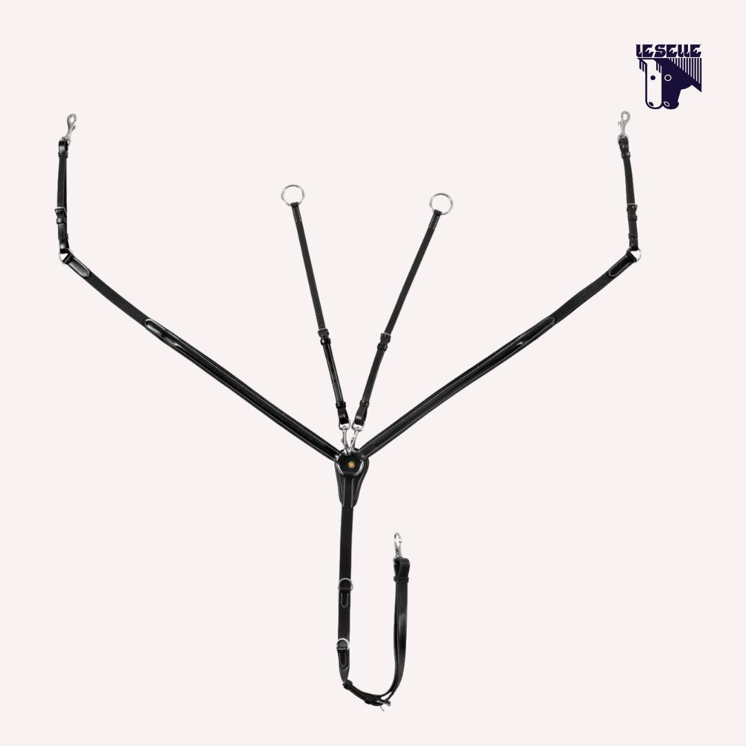 PETTORALE CON MARTINGALA REMOVIBILE E INSERTI ELASTICIZZATI EQUESTRO - NERO