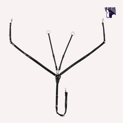 PETTORALE CON MARTINGALA REMOVIBILE E INSERTI ELASTICIZZATI EQUESTRO - NERO