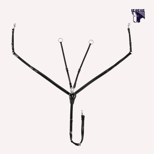 PETTORALE CON MARTINGALA REMOVIBILE E INSERTI ELASTICIZZATI EQUESTRO - NERO