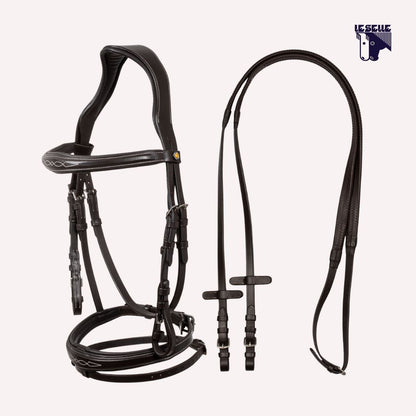 TESTIERA EQUESTRO RICAMI - MARRONE
