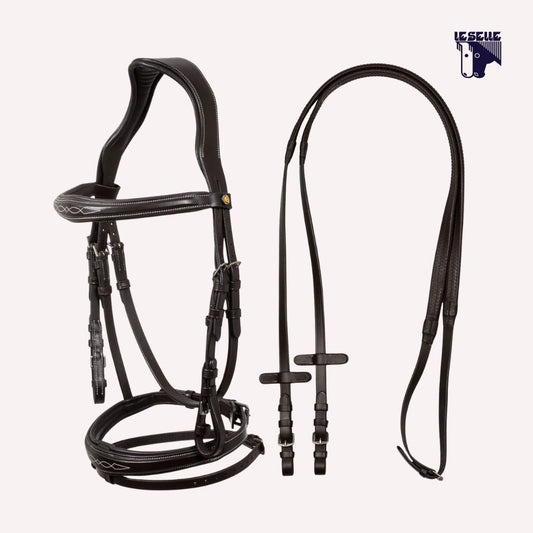 TESTIERA EQUESTRO RICAMI - MARRONE